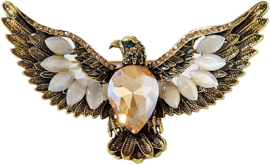 Eagle Bird Brooches Pin for Women/Men Fashion Crystal Animal Brooch Jewelry