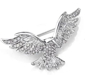 Eagle Bird Brooches Pin For Women/Men Fashion Full Rhinestone Animal Brooch Jewelry