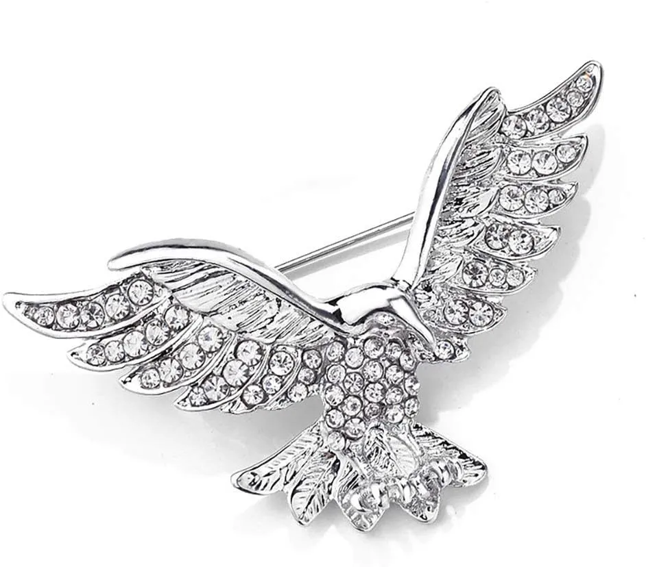 Eagle Bird Brooches Pin For Women/Men Fashion Full Rhinestone Animal Brooch Jewelry