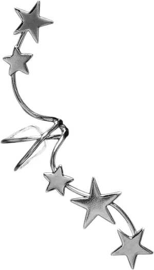 Ear Charms 5 Star Full Ear Non-Pierced Ear Cuff Right Earring Rhodium on Sterling