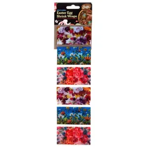 Easter Egg Shrink Wraps Floral Designs 6pk