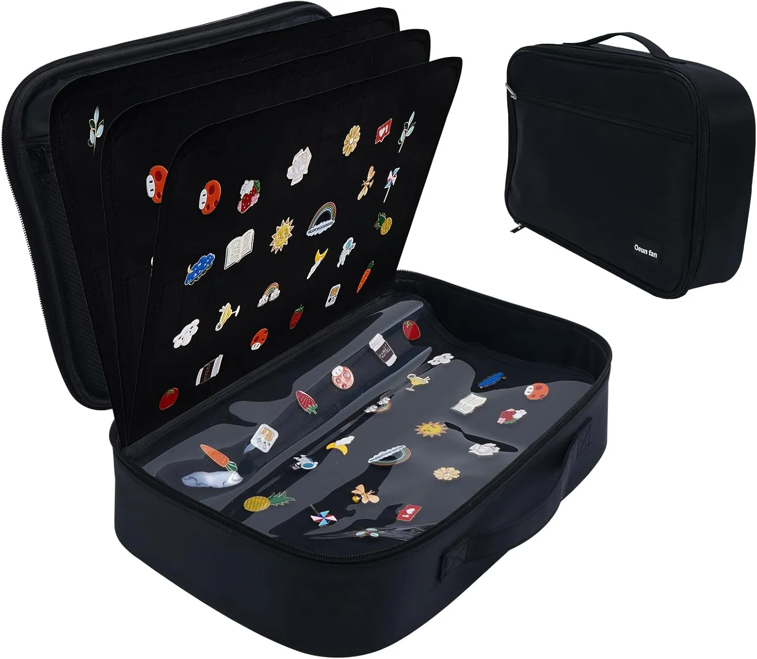 Enamel Pin Display Bag Pin Transaction Book, 12 Page Collectible Pins Board Storage Organization Box Suitable For Various Sizes Of Pins, Travel Brooches, Sports Medals