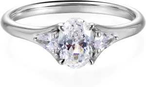 Engagement Rings for Women 1.5ct Lab Created Diamond Moissanite Rings for Woman D Color VVS1 Clarity 18K White Gold Plated 925 Sterling Silver Anniversary Ring for Her Wedding Bands for Couples