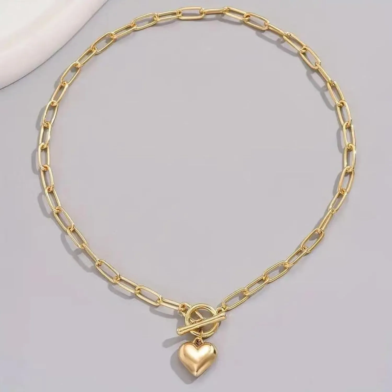 Exceptional Standard Gold Heart Necklace Puffy Heart Necklaces for Women Statement Necklace Long Layered Necklaces for Women Infinity Heart Necklace Metal Heart Pendant Choker Necklace