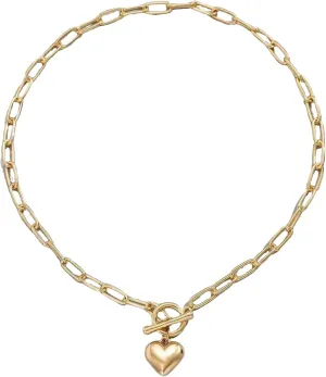 Exceptional Standard Gold Heart Necklace Puffy Heart Necklaces for Women Statement Necklace Long Layered Necklaces for Women Infinity Heart Necklace Metal Heart Pendant Choker Necklace