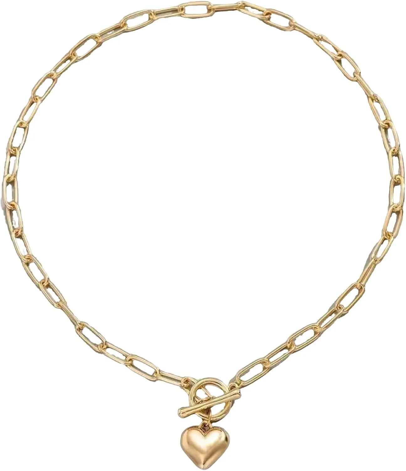 Exceptional Standard Gold Heart Necklace Puffy Heart Necklaces for Women Statement Necklace Long Layered Necklaces for Women Infinity Heart Necklace Metal Heart Pendant Choker Necklace
