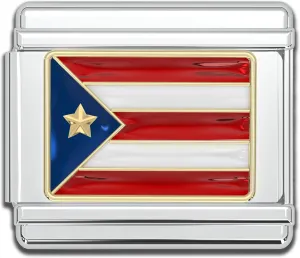 Fablinks Italian Bracelet Charms, 9mm Stainless Steel Flag Charm Link Jewelry for Women, Ethnic Pride Country Flags Enamel Links for Men
