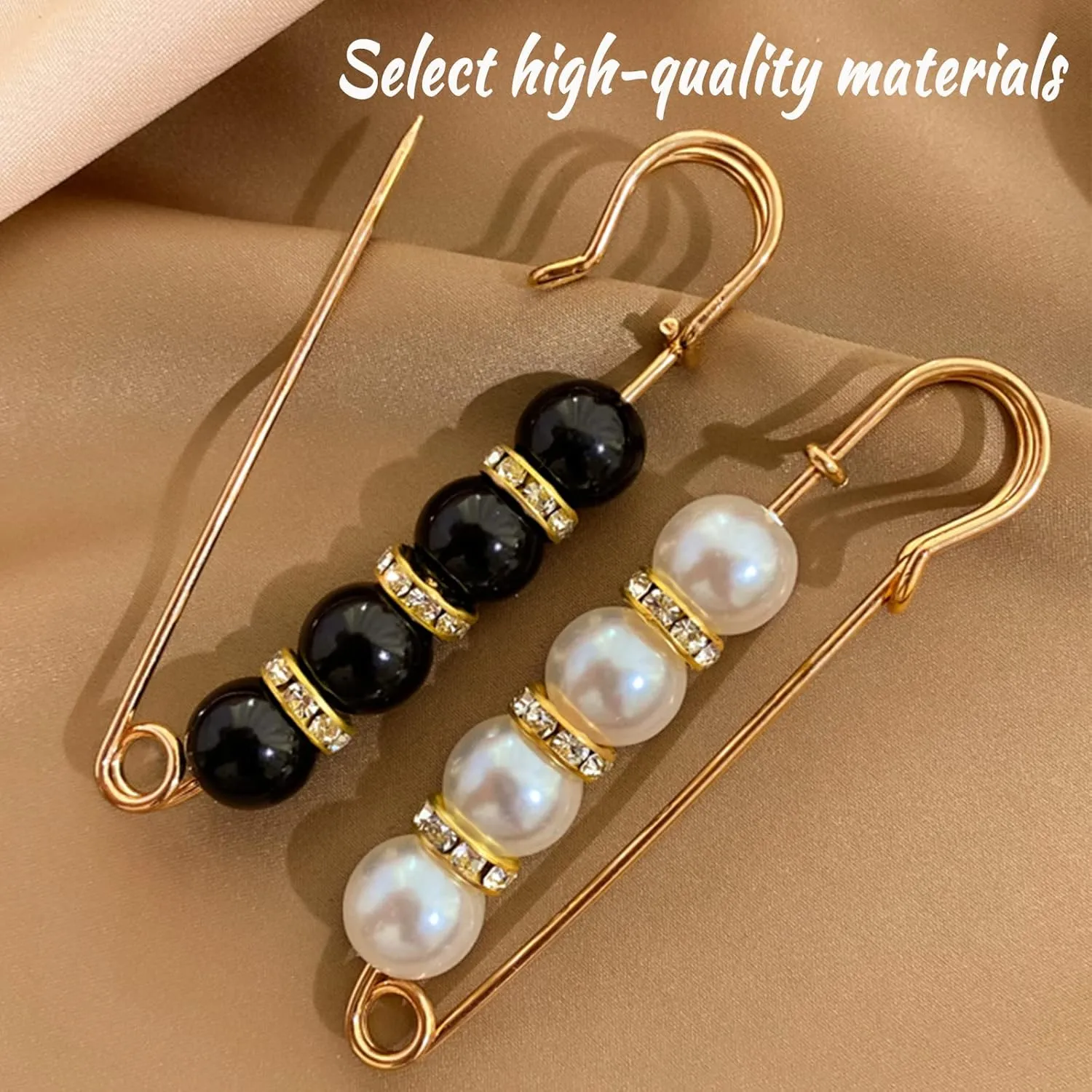 Fashion Pearl Brooch, Sweater Shawl Pearl Pin, Elegant and Fashionable, Enhance your Temperament, Suitable for a Variety of Occasions to Wear (Black)