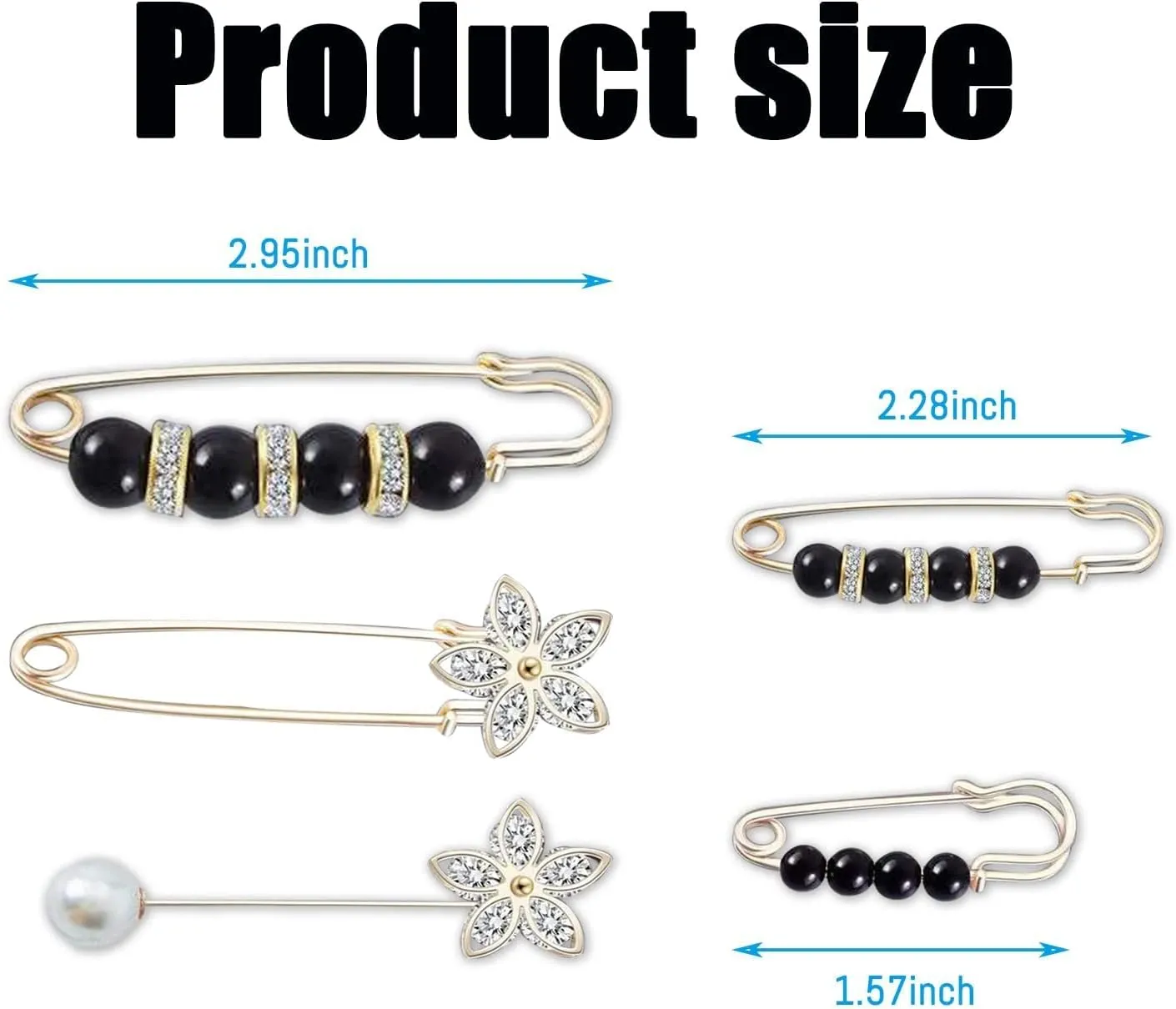 Fashion Pearl Brooch, Sweater Shawl Pearl Pin, Elegant and Fashionable, Enhance your Temperament, Suitable for a Variety of Occasions to Wear (Black)