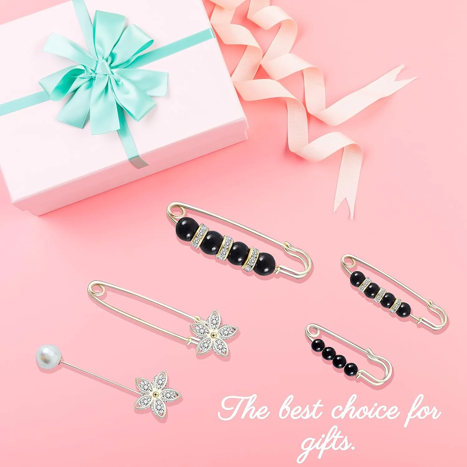 Fashion Pearl Brooch, Sweater Shawl Pearl Pin, Elegant and Fashionable, Enhance your Temperament, Suitable for a Variety of Occasions to Wear (Black)