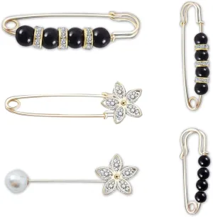 Fashion Pearl Brooch, Sweater Shawl Pearl Pin, Elegant and Fashionable, Enhance your Temperament, Suitable for a Variety of Occasions to Wear (Black)