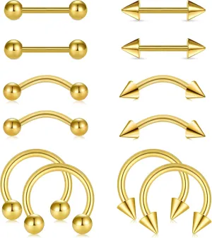 FECTAS Nipple Ring for Men Nose Bridge Jewelry 14g Tongue Rings Eyebrow Ring Nipple Piercing Mens Eyebrow Piercing Barbell