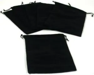 FindingKing 6 Pouches Black Velvet Drawstring Jewelry Bags 5"