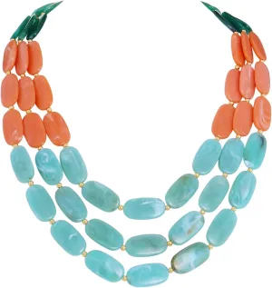 Firstmeet Layered Beaded Statement Necklaces for Women Acrylic Beads Jewelry