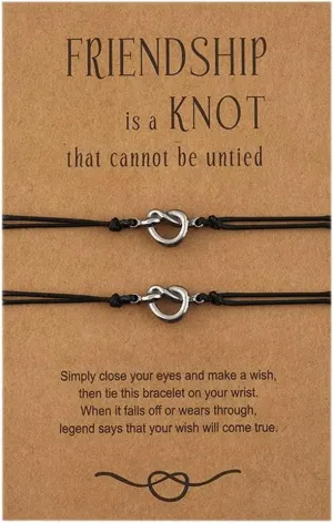 Friendship Bracelets Gifts for Women Best Friend Love Knot Bracelets for 2 Ladies Soul Sister Gifts Bracelets Make a Wish Bracelet Gifts for Christmas Birthday