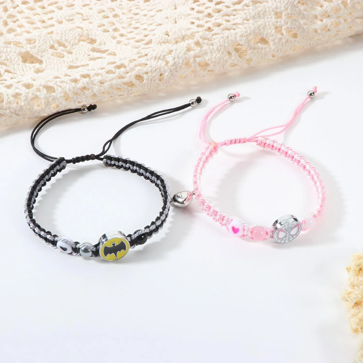 Friendship/Couples Bracelets Set, Valentines Day Birthday Jewelry Gifts for Bf and Gf Soulmate, Matching Spider Bracelet for Best Friend Bestie Daughter Son Grandson