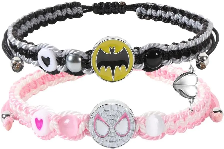 Friendship/Couples Bracelets Set, Valentines Day Birthday Jewelry Gifts for Bf and Gf Soulmate, Matching Spider Bracelet for Best Friend Bestie Daughter Son Grandson