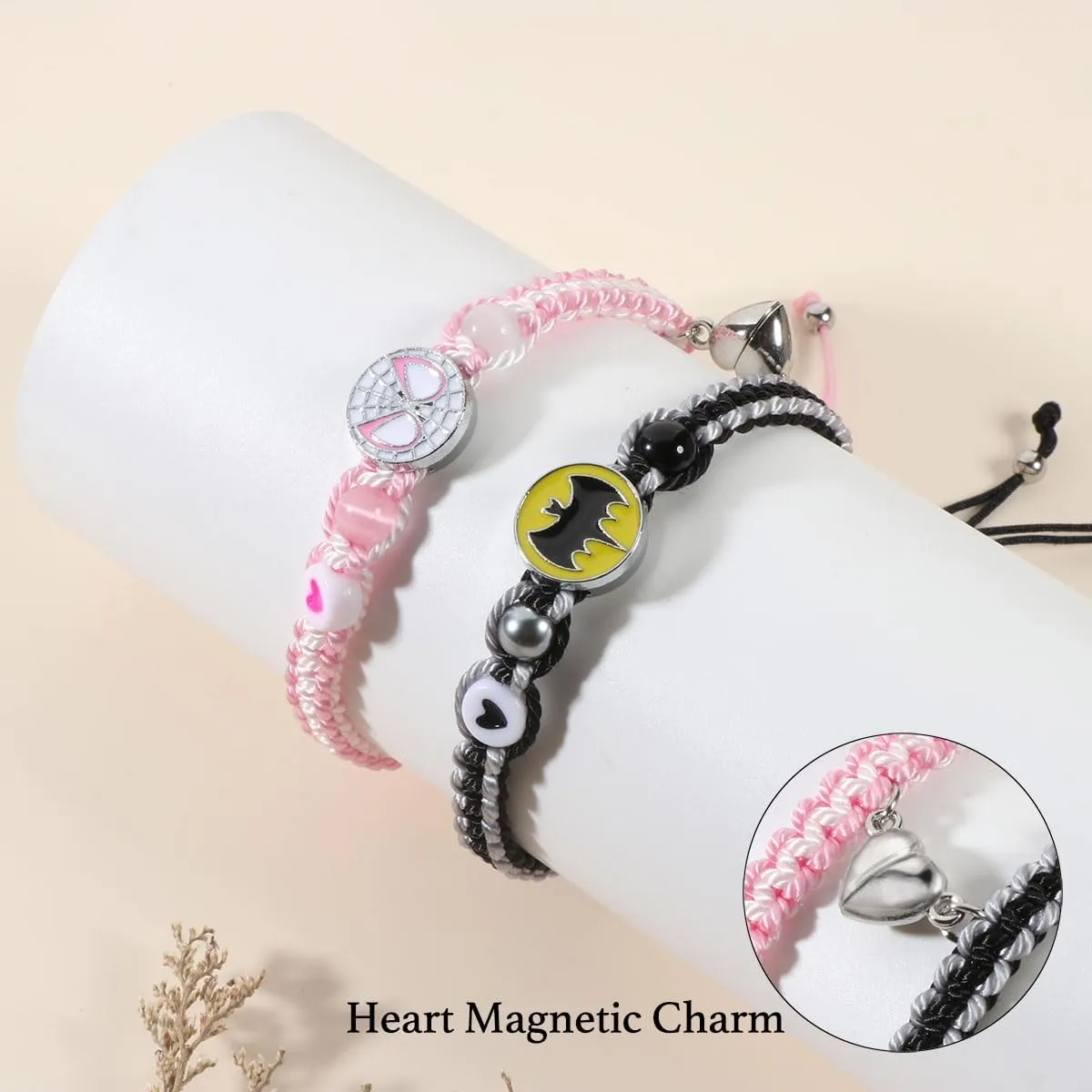 Friendship/Couples Bracelets Set, Valentines Day Birthday Jewelry Gifts for Bf and Gf Soulmate, Matching Spider Bracelet for Best Friend Bestie Daughter Son Grandson