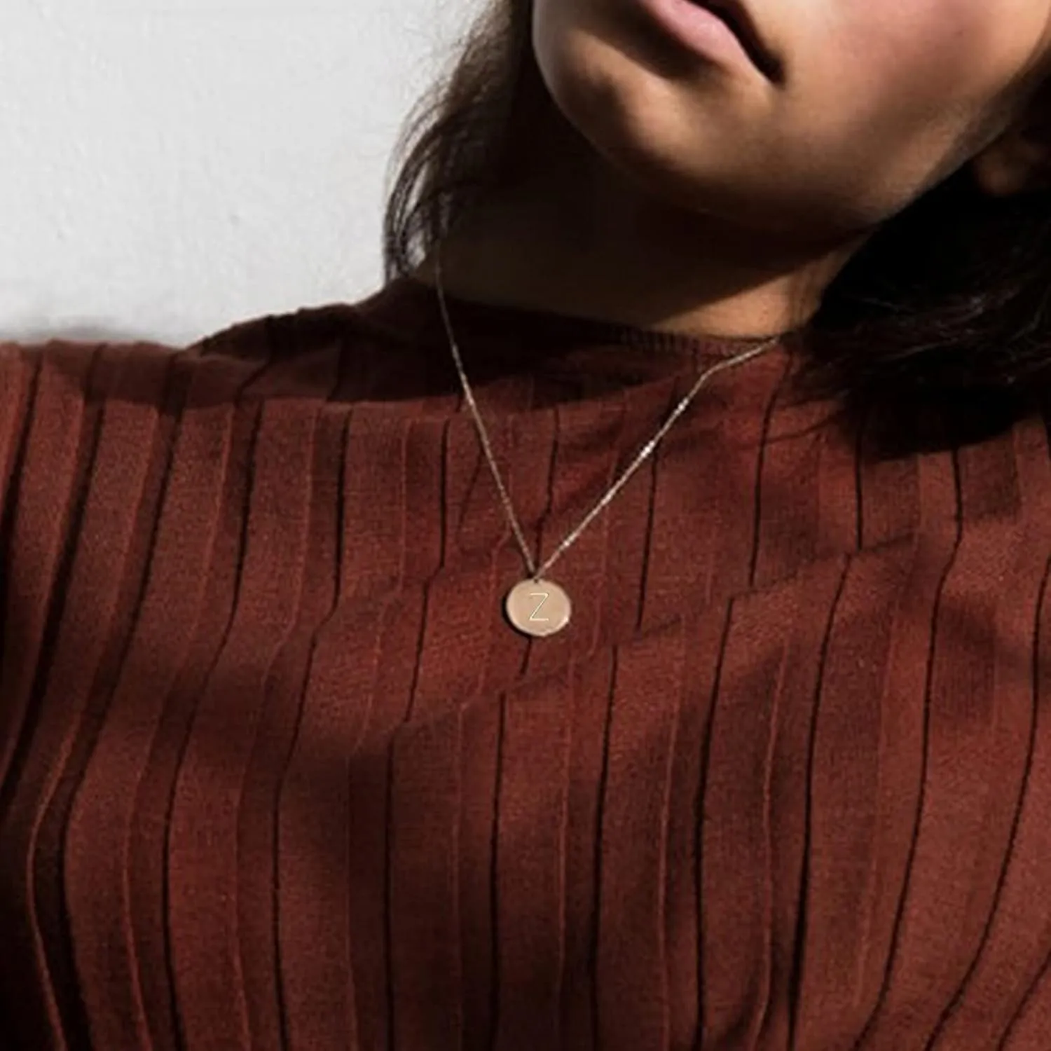 Frodete Dainty Layered Choker Necklace for Woman Initial Pendant Necklace Layering Disc Necklace Multilayer Necklaces