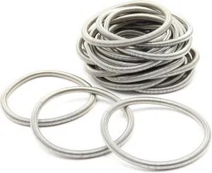 FROG SAC 24 Silver Guitar String Bracelets for Women, 4.5mm Stainless Steel Bangle Bracelets for Adults, Stackable Bracelets for Women, Men and Womens Spiral Coil Jewelry Bracelet