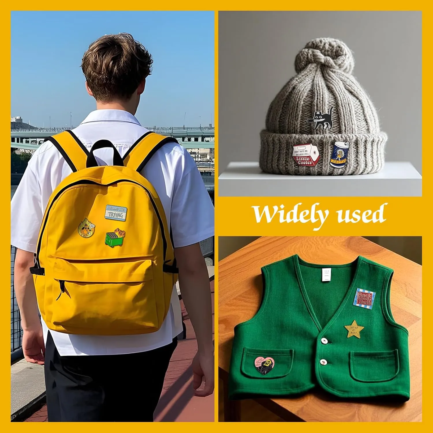 Funny Enamel Pins Pack, Cute Funny Pins for Backpack Jacket Hat Bag Adult Teens Girls Boys