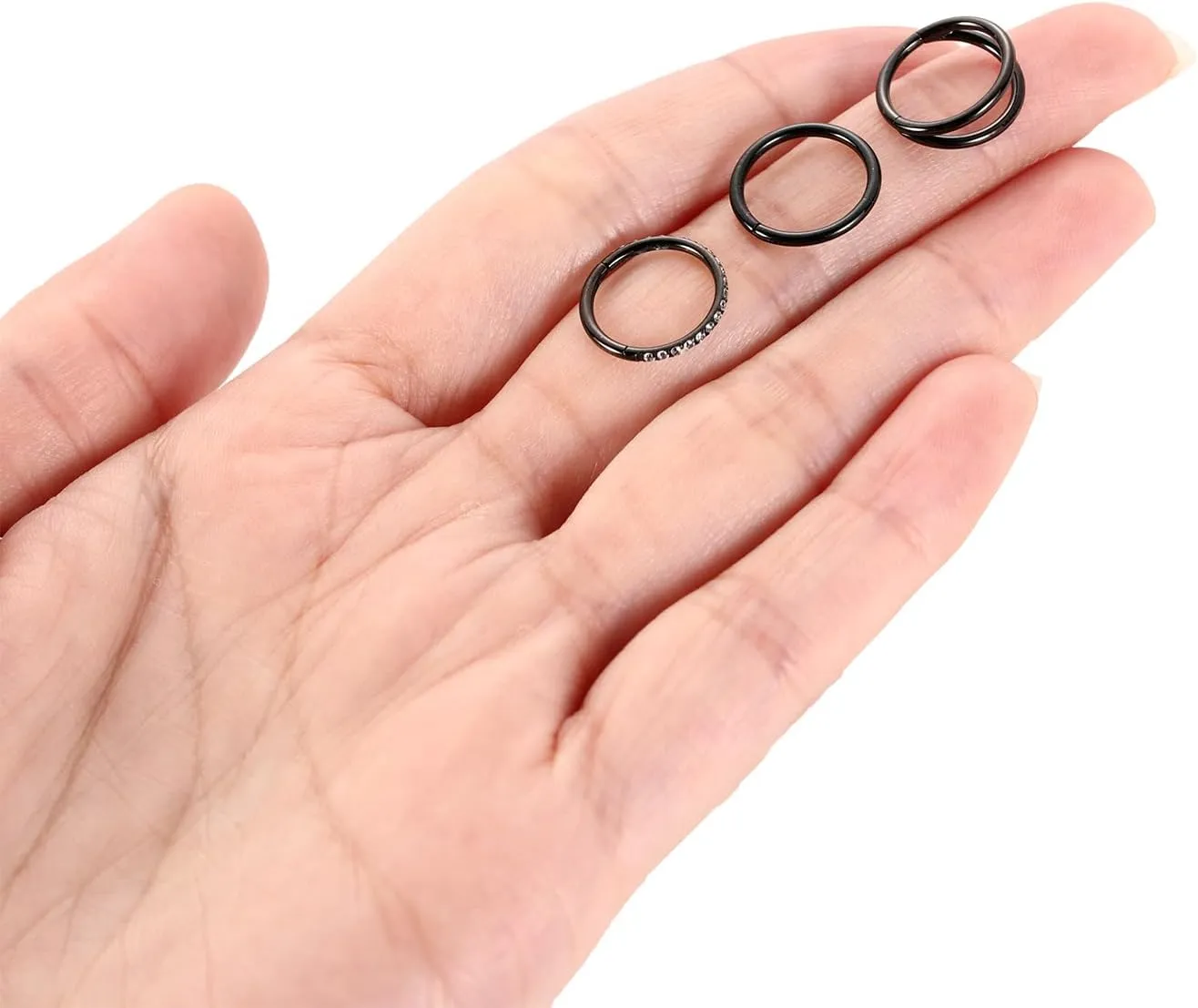 GAGABODY 2 Pcs Nose Rings 20G 18G 16G 14G 12G 10G 8G Surgical Steel Piercing Rings for Nose Septum Cartilage Helix Tragus Conch Rook Daith Lobe from 5mm to 16mm Seamless Hoop Unisex Hinged Earrings