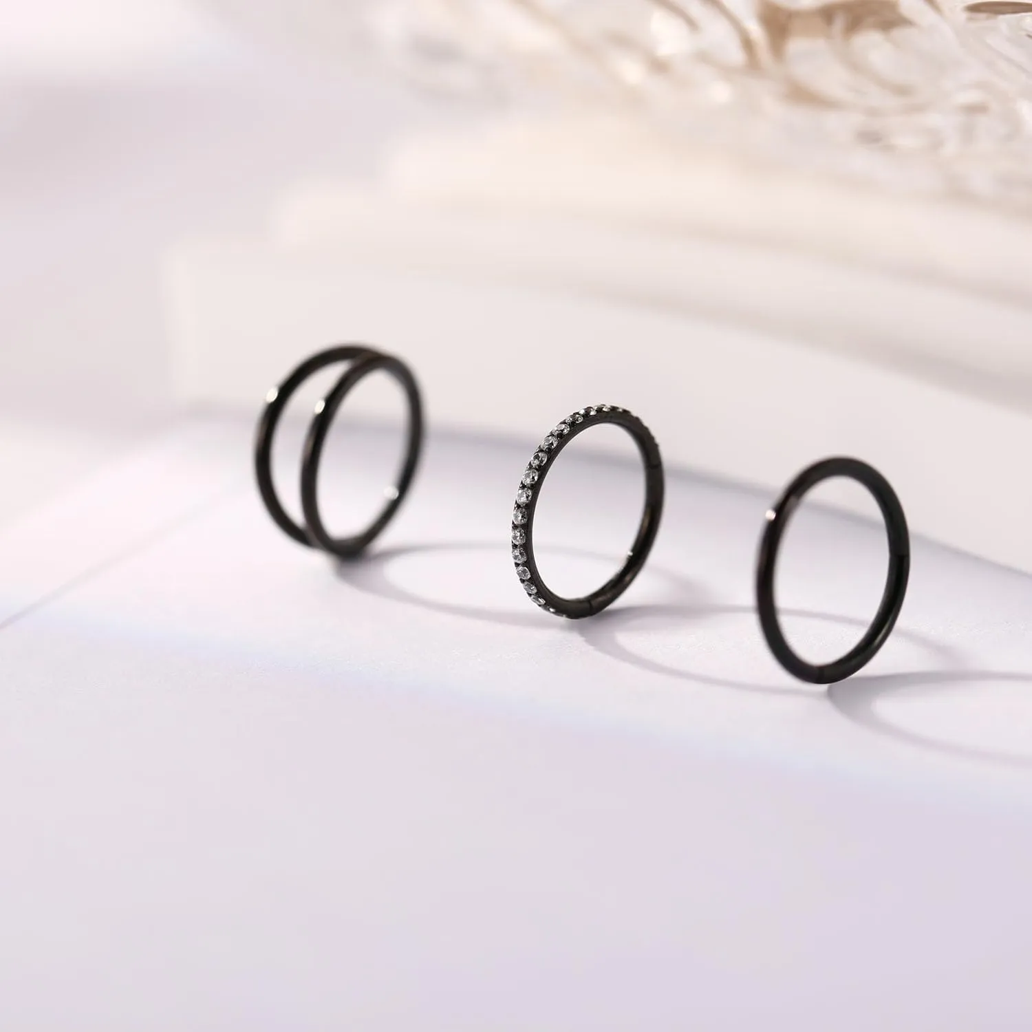 GAGABODY 2 Pcs Nose Rings 20G 18G 16G 14G 12G 10G 8G Surgical Steel Piercing Rings for Nose Septum Cartilage Helix Tragus Conch Rook Daith Lobe from 5mm to 16mm Seamless Hoop Unisex Hinged Earrings