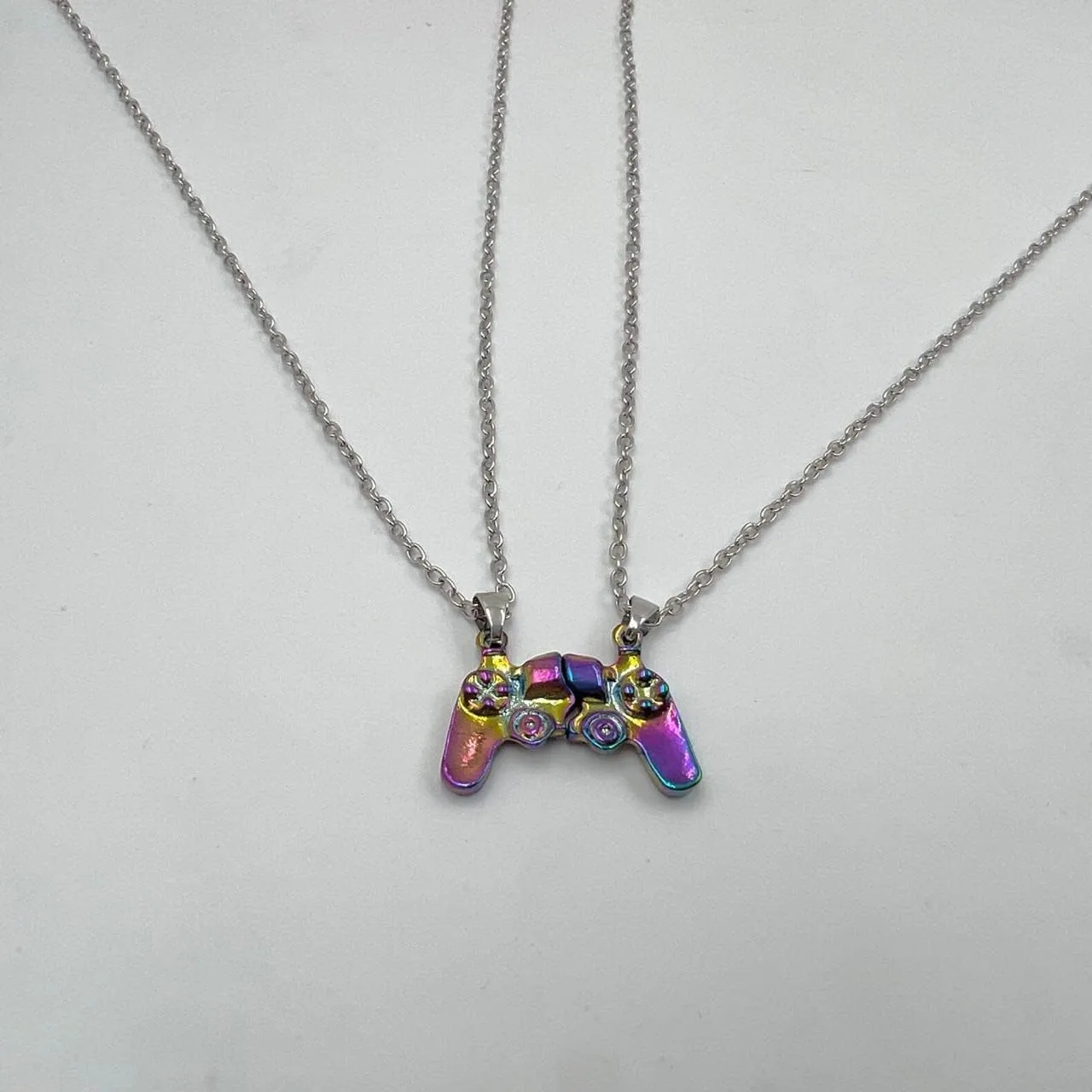 Game Controller Necklaces,Matching Necklace for Couples,Console Handle Pendant for Best Friends Valentine's Him and Her Lovers BFF Friendship Jewelry