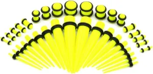 Gauges Ears Plugs Acrylic Ear Gauges Women Men Multicolor Stretching Kit Ear Tunnels, 36PCS, 1.6MM/2MM/2.4MM/3.2MM/4MM/5MM/6MM/8MM/10MM