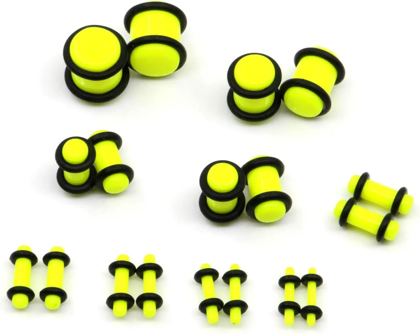 Gauges Ears Plugs Acrylic Ear Gauges Women Men Multicolor Stretching Kit Ear Tunnels, 36PCS, 1.6MM/2MM/2.4MM/3.2MM/4MM/5MM/6MM/8MM/10MM