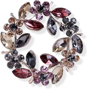 GBAHFY Colours Crystal Brooch Pins Jewelry for Women Rhinestone Handmade Rose Floral Flower Brooches