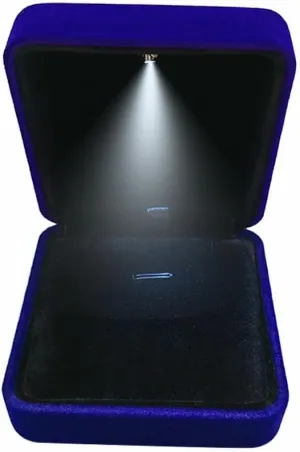 GBYAN Pendant Necklace Box with LED Light, Necklace Gift Box Velvet Jewelry Display Case for Proposal Engagement Wedding and Birthday,Blue