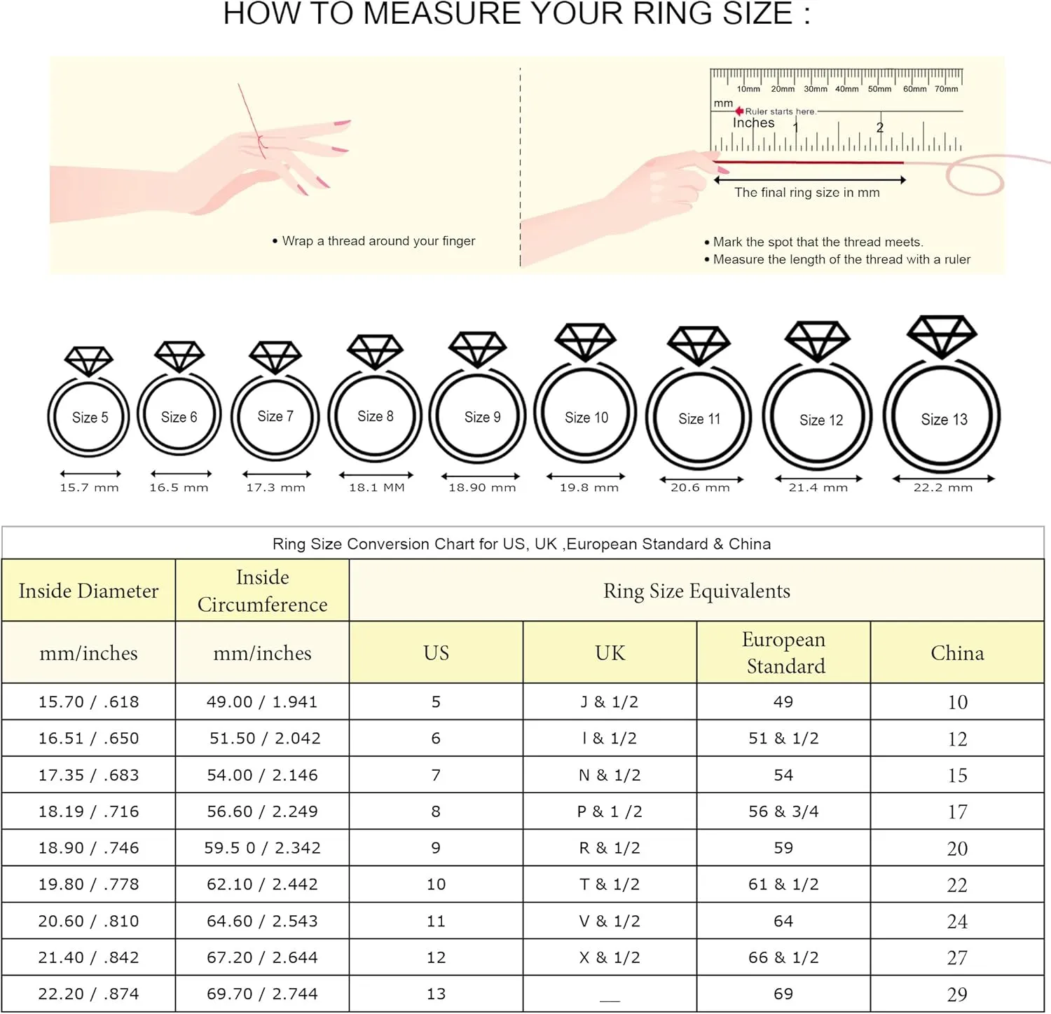 Gem Stone King 14X10MM Emerald Cut Gemstone Birthstone Solitaire Engagement Ring For Women | 18K Yellow Gold Plated Silver | Wedding Anniversary Ring For Women | Available In Size 5, 6, 7, 8, 9