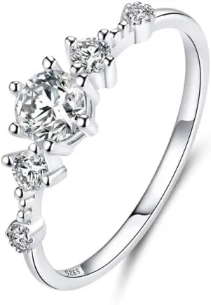 Genuine 925 Sterling Silver Luxury Shine Zircon Ring Heart Finger Rings for Women Wedding Anniversary Fine Jewelry SSS-2512