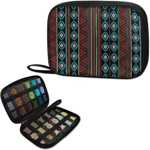 GIFTPUZZ Aztec Style 12 Watch Band Storage Case, Travel Watch Straps Storage Organizer, Vintage Bag Fits for the Most Sizes of Watch Bands