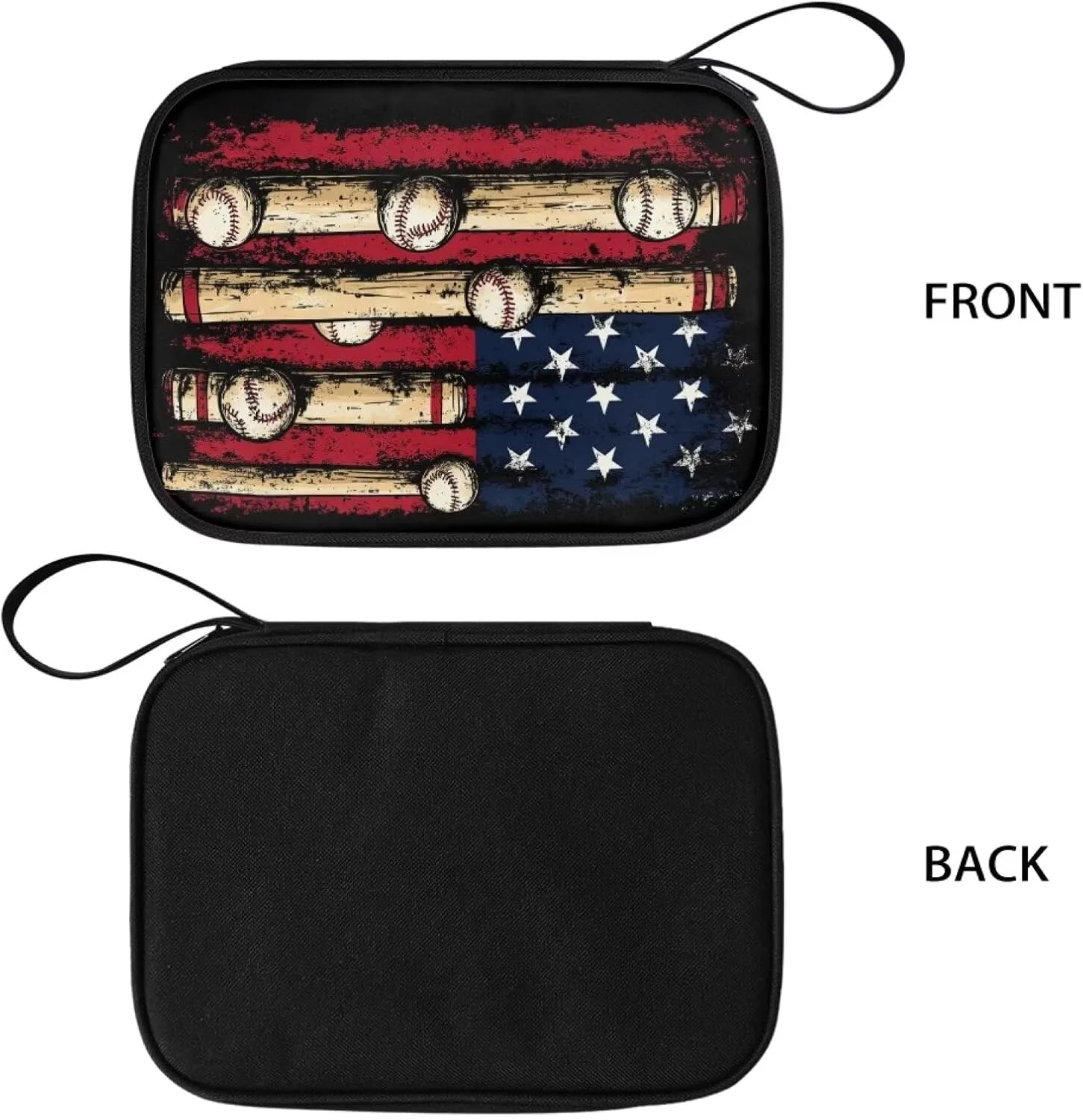 GIFTPUZZ Baseball American Flag Watch Band Holder Stores 12 Watch Bands Fit for The Most Sizes of Watch Straps Polyester Organizer Bags Only