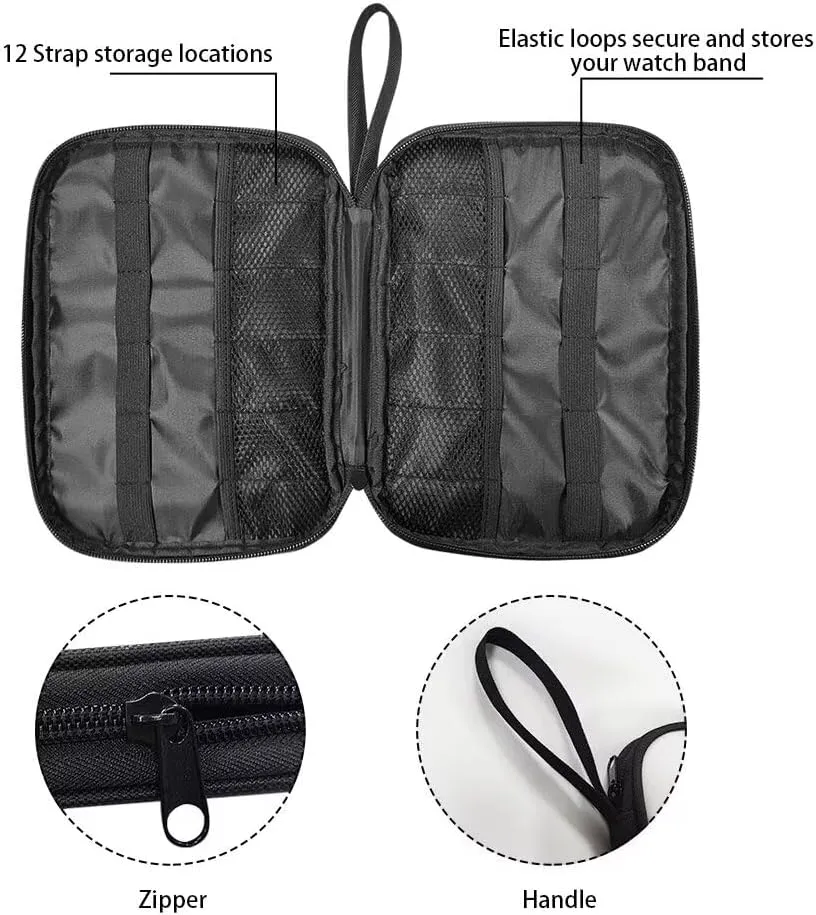 GIFTPUZZ Bling Purple Organizer for Watch Bands Holds, Watch Straps Holder Carrying Case, Watch Straps Holder Carrying Case