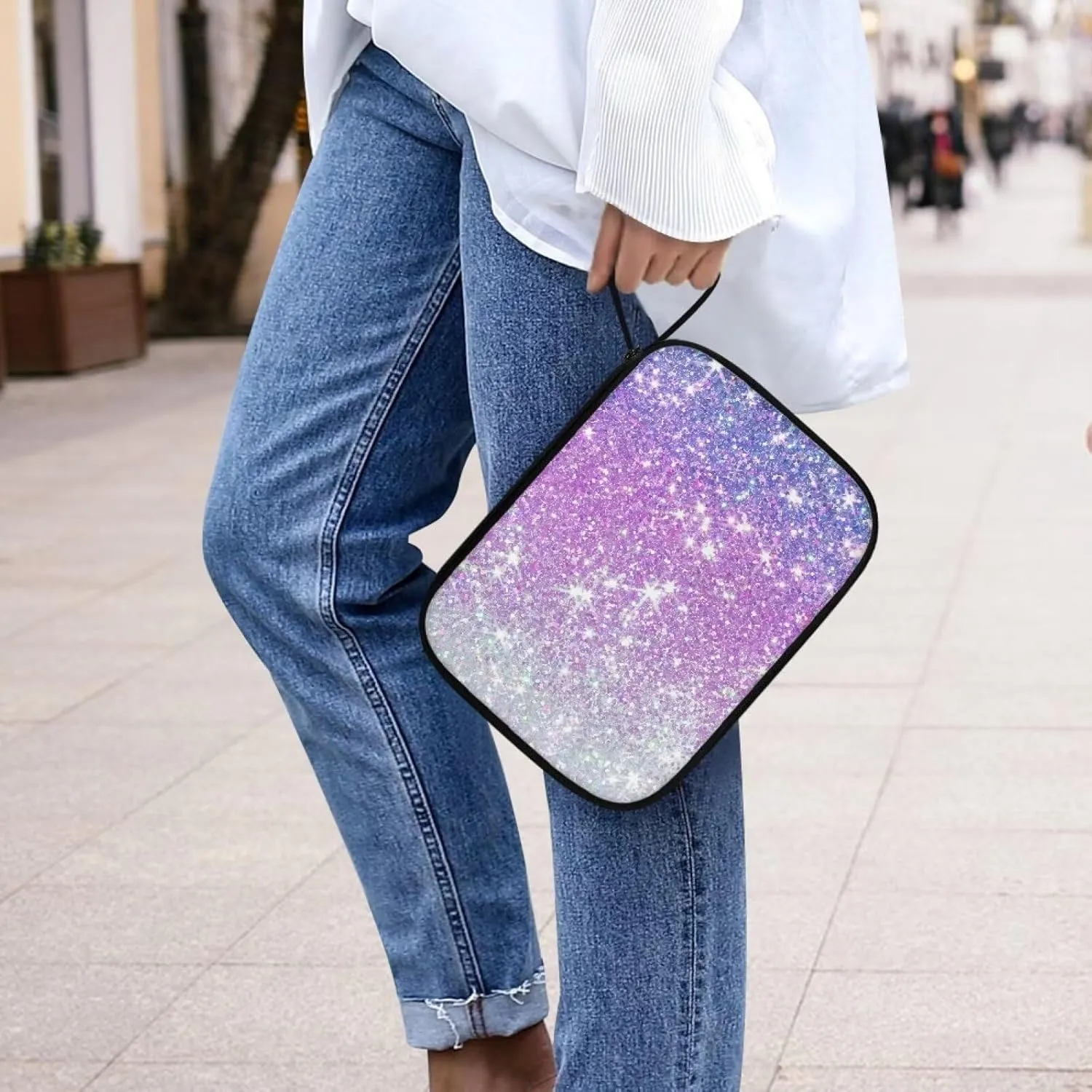 GIFTPUZZ Bling Purple Organizer for Watch Bands Holds, Watch Straps Holder Carrying Case, Watch Straps Holder Carrying Case