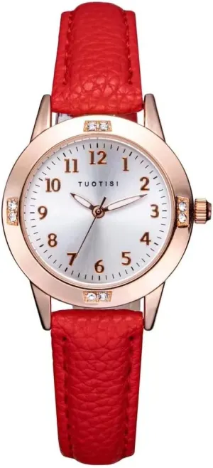 Girls Watch - Teen Student Watches for Women, Simple Japanese Movement, Casual Leather Band, Waterproof Ladies Watches for Small Wrists, Ages 11-15