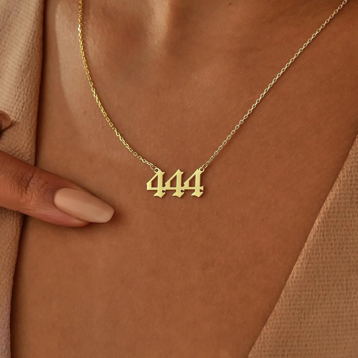 Gold Angel Number Necklace Bracelets for Women, 111 222 333 444 555 666 777 888 999 Dainty Pendants Necklace Bracelets Personalized Number Chain Necklace Bracelets set