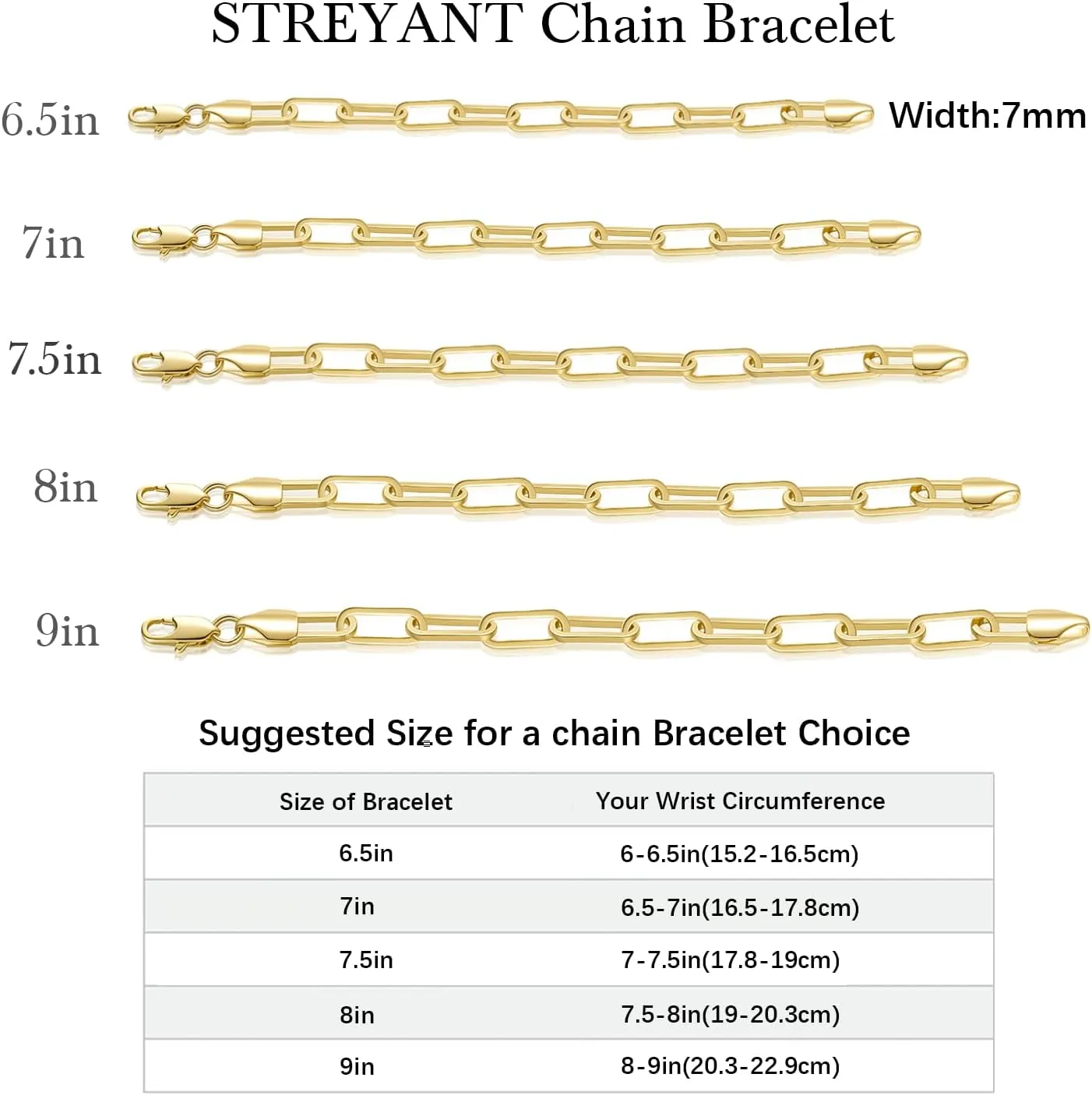Gold Bracelets for Women Men Bracelet Robust Paperclip Gold Chain Bracelet Layer with Other Jewelry Presents for Women & Men 6.5/7/7.5/8/9