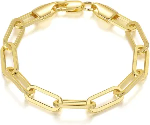 Gold Bracelets for Women Men Bracelet Robust Paperclip Gold Chain Bracelet Layer with Other Jewelry Presents for Women & Men 6.5/7/7.5/8/9
