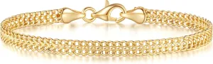 Gold Bracelets for Women Non Tarnish Gold Bracelets for Men Classical 4.6mm Wide Mesh Chain Gold Chain Bracelet Jewelry Presents for Women (6.5/7/7.5/8/9in) (8)