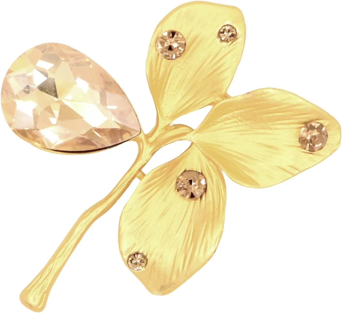 Gold Crystal Flower Brooches for Womne Elegant Rhinestone Flower Brooch Pins Fashion Jewelry Accessories for Women Gift