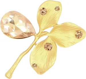 Gold Crystal Flower Brooches for Womne Elegant Rhinestone Flower Brooch Pins Fashion Jewelry Accessories for Women Gift
