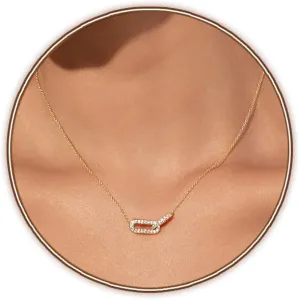 Gold Dainty Diamond Pendant Necklace for Women Simple 14K Gold Plated Paperclip Choker Necklaces Cute Minimalist Open Oval Necklaces Gold Jewelry for Women Gifts