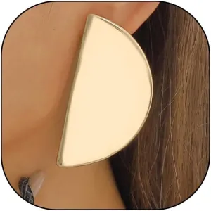 Gold Half-Round Dangle Earrings for Women Large Geometry Statement Drop Earrings Fashion Punk Silver Stud Earrings Jewelry Accessories