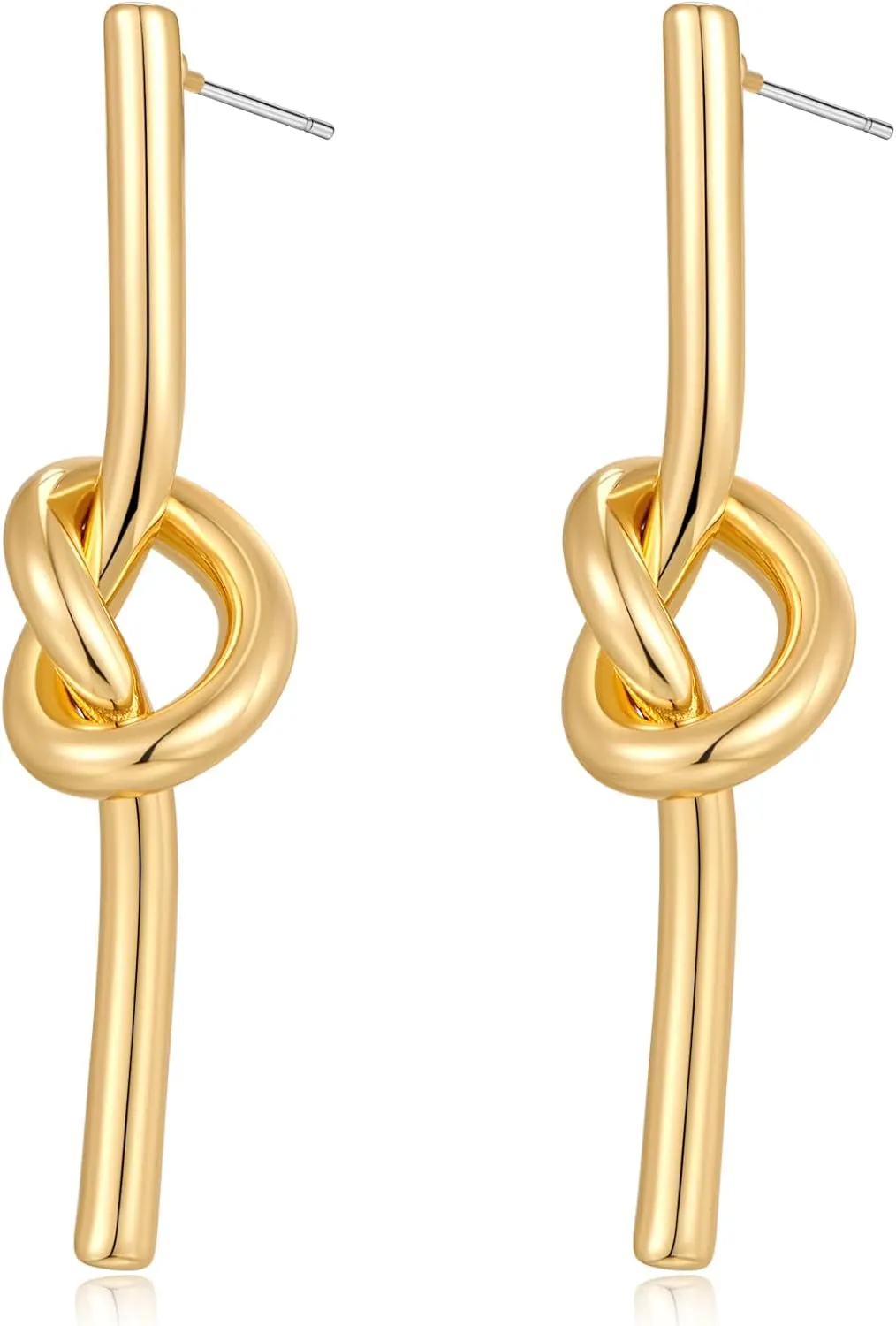 Gold Hoop Earrings for Women 18K Gold Plated Knot Hoop Earrings Statement Lightweight Thick Trendy Small Gold Open Hoops Fashion Jewelry