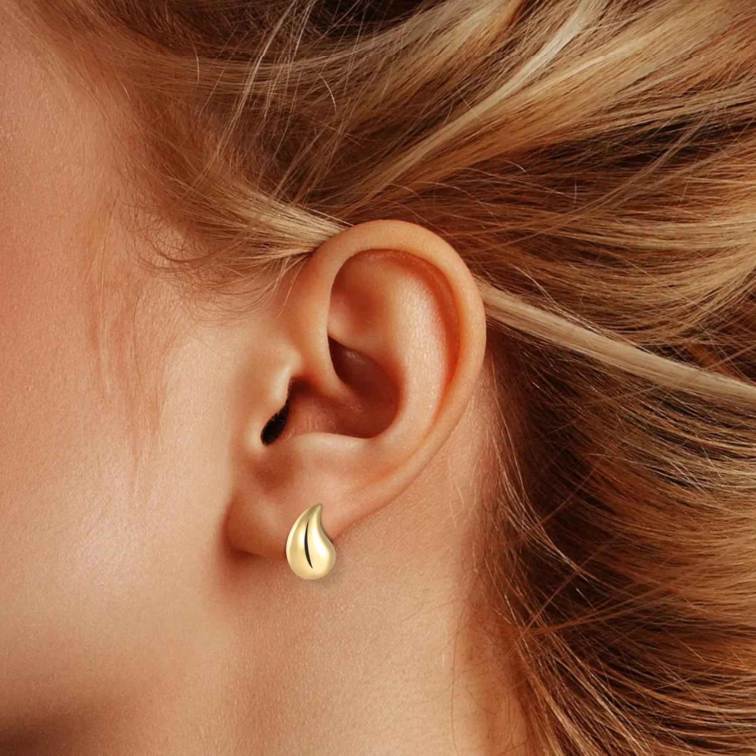 Gold Hoop Earrings for Women, 6 Pairs Hypoallergenic Lightweight Chunky Twisted Hoop Earrings - Trendy Jewelry Gifts
