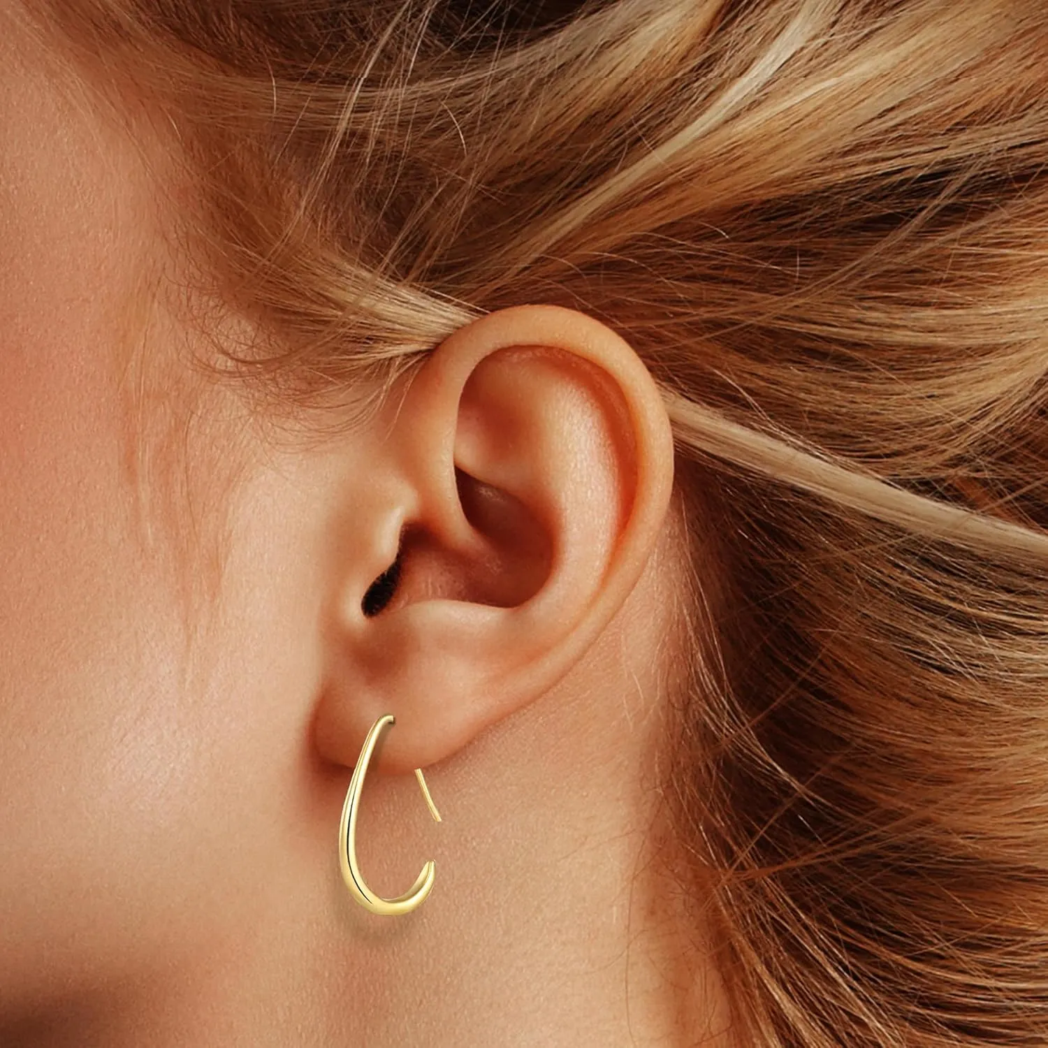 Gold Hoop Earrings for Women, 6 Pairs Hypoallergenic Lightweight Chunky Twisted Hoop Earrings - Trendy Jewelry Gifts